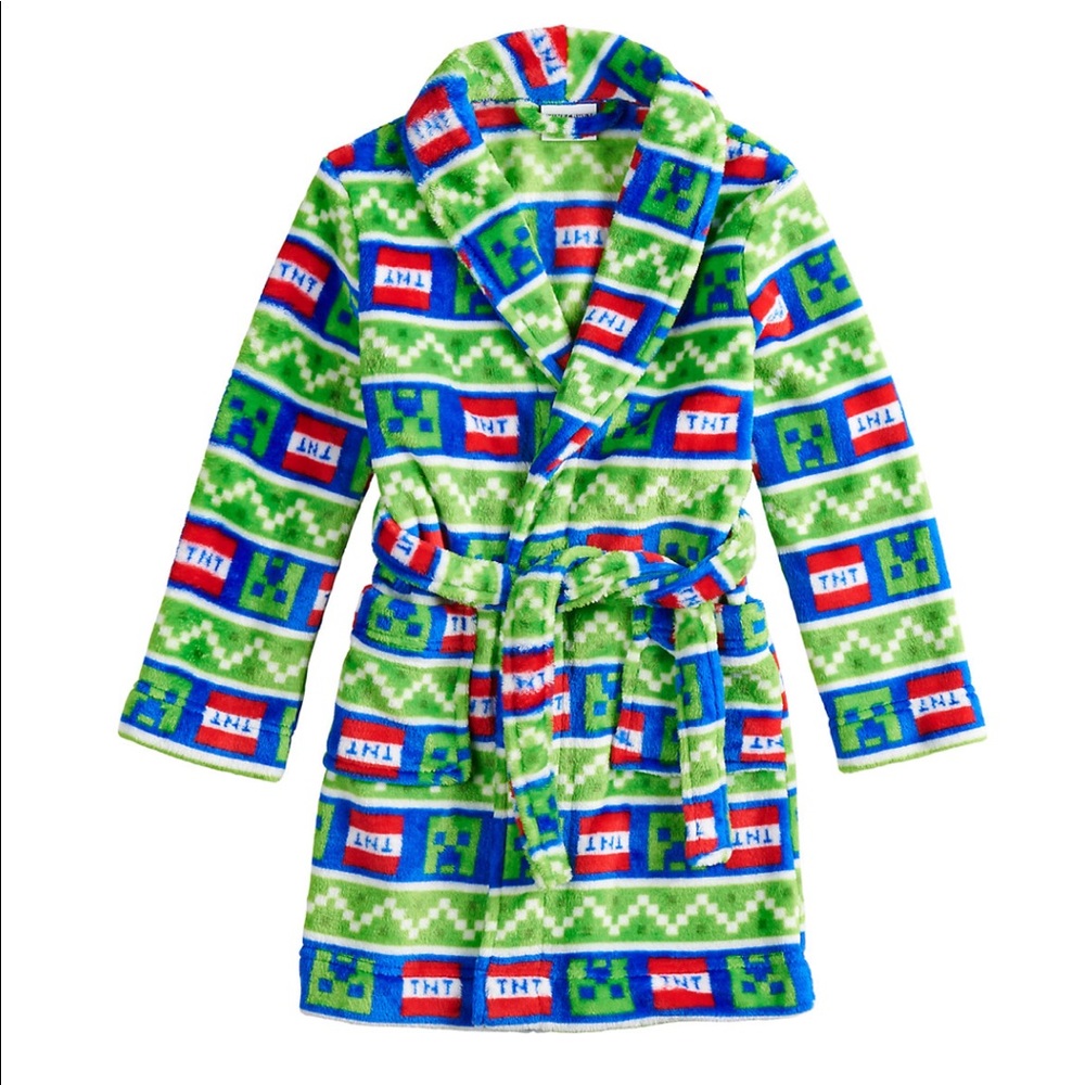 Minecraft Creeper TNT Soft Plush Robe
